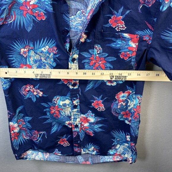 Star Wars Shirt Mens S Tropical Hawaiian Button Up Storm Trooper Empire R2 Lucas - Picture 7 of 9